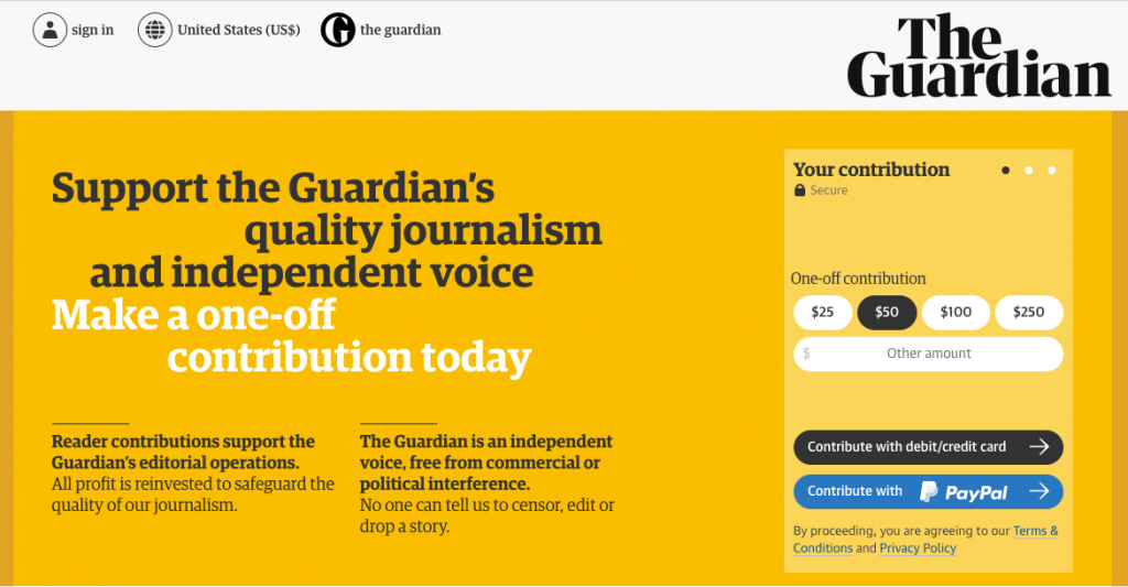 Readers supporting The Guardian