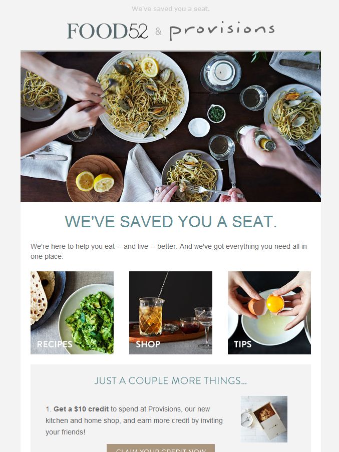 Food52 - email